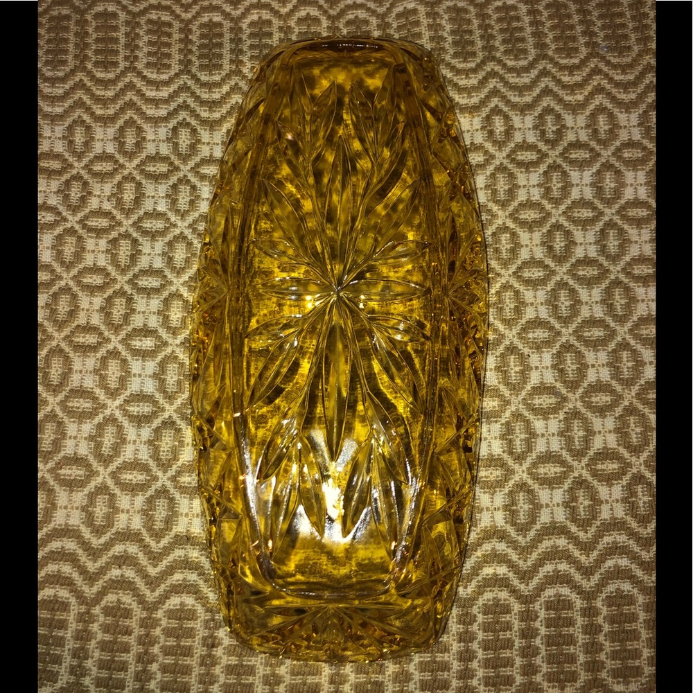 Amber/gold glass dish